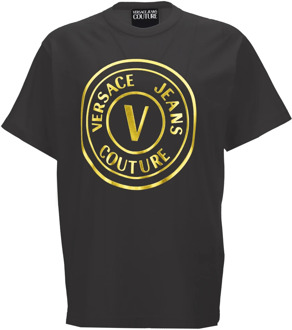 Versace Jeans Couture Zwarte T-shirt en Polo Collectie Versace Jeans Couture , Black , Heren - 2Xl,Xl,L,M,S,3Xl