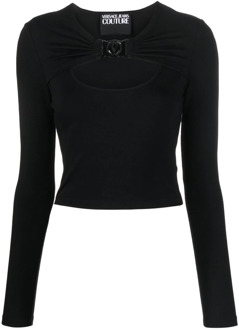 Versace Jeans Couture Zwarte T-shirts en Polos Versace Jeans Couture , Black , Dames - M,S,Xs