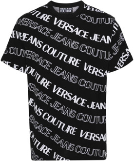 Versace Jeans Couture Zwarte T-shirts Polos voor Heren Versace Jeans Couture , Black , Heren - 2Xl,Xl,L,M,S
