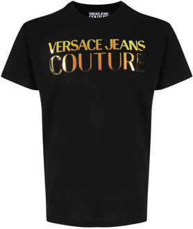 Versace Jeans Couture Zwarte T-shirts Versace Jeans Couture , Black , Heren - 2Xl,Xl,L,M,S