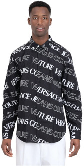 Versace Jeans Couture Zwarte Wave Logo Longsleeve Shirt Versace Jeans Couture , Multicolor , Heren - 2Xl,M,S