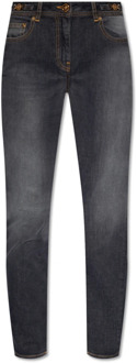 Versace Jeans met logo Versace , Gray , Dames - W30,W28,W26