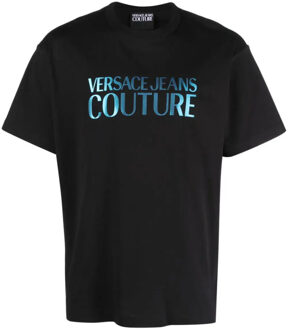 Versace Jeans Versace jeans couture branding t-shirt iridescent Zwart - S