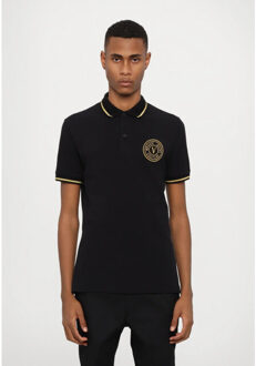 Versace Jeans Versace jeans couture embro polo gold slim fit Zwart - M