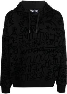 Versace Jeans Versace jeans couture hoodie graffiti flock Zwart - XL