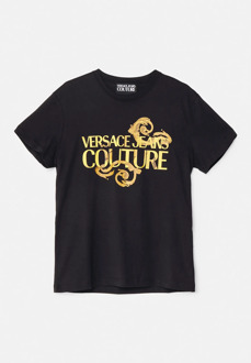 Versace Jeans Versace jeans couture logo watercolour t-shirt gold Zwart - M