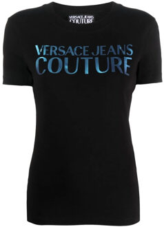 Versace Jeans Versace jeans couture t-shirt iridescent stretch Zwart - M