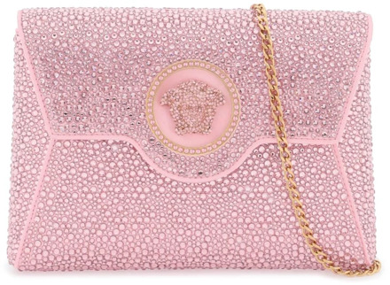 Versace Kristalversierde Envelop Clutch Versace , Pink , Dames - ONE Size