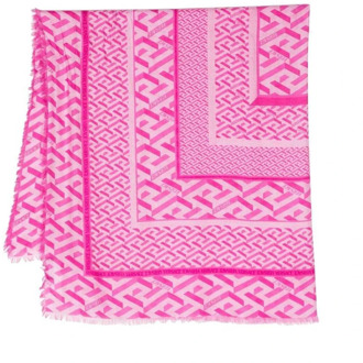 Versace La Greca sjaal Versace , Pink , Dames - ONE Size