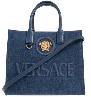 Versace La Medusa Small shopper tas Versace , Blue , Dames - ONE Size