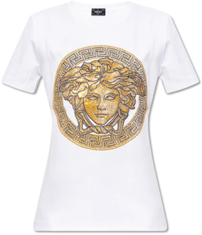 Versace La Vacanza collectie T-shirt Versace , White , Dames - Xs,2Xs,3Xs