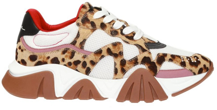 Versace Leopard Sneakers Beige Ss22 Versace , Multicolor , Heren - 41 1/2 Eu,45 Eu,46 1/2 Eu,41 EU