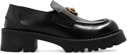Versace Leren loafers Versace , Black , Dames - 38 Eu,39 Eu,36 Eu,37 EU