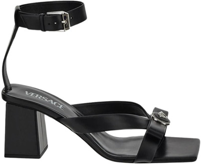 Versace Leren sandalen voor dames Versace , Black , Dames - 41 Eu,38 Eu,37 Eu,36 Eu,39 EU
