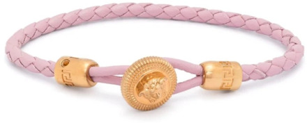 Versace Medusa Head Buttons Koord Armband Versace , Multicolor , Dames
