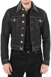 Versace Medusa Motif Denimjack Zwart