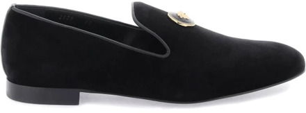 Versace Medusa Velvet Loafers Versace , Black , Heren - 40 EU