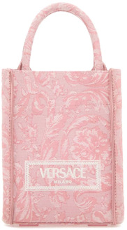 Versace Mini Athena Geborduurde Handtas Versace , Pink , Dames - ONE Size