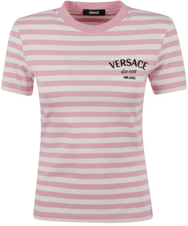 Versace Nautische Strepen T-shirt en Polo Versace , Multicolor , Dames - S,Xs,2Xs