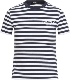 Versace Nautische Strepen T-Shirt Wit Versace , Multicolor , Dames - S,Xs