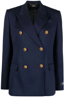 Versace Navy Blue Double-Breasted Blazer Versace , Blue , Dames - M,S,Xs,2Xs