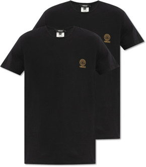 Versace Ondergoedcollectie T-shirt 2-pack Versace , Black , Heren - 2Xl,Xl,L,M,S,3Xl
