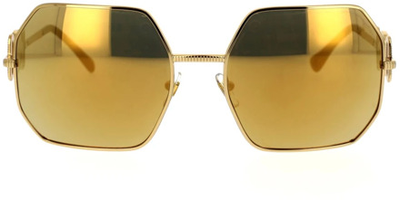 Versace Onregelmatige metalen zonnebril met sterke karakter en originaliteit Versace , Yellow , Unisex - 58 MM