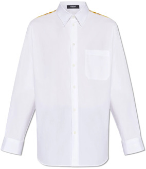 Versace Overhemd met zakken Versace , White , Heren - 2Xl,Xl,M,S