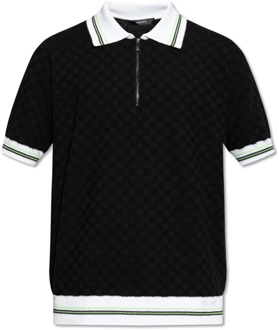 Versace Polo shirt met geborduurd logo Versace , Black , Heren - 2Xl,Xl,M