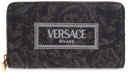 Versace Portemonnee met logo Versace , Gray , Dames - ONE Size