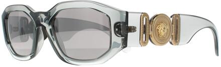 Versace rechthoek unisex transparant grijs licht grijs zilveren spiegel ve4361 zonnebril