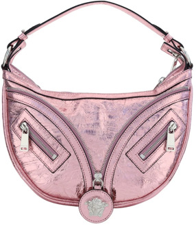 Versace Repeat Tas met Verstelbare Schouderband en Bovenritssluiting Versace , Pink , Dames - ONE Size