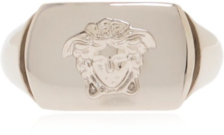 Versace Ring met Medusa-gezicht Versace , Gray , Dames - 58 Mm,63 Mm,56 Mm,60 MM