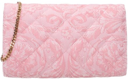 Versace Roze Stoffen Clutch Bag
