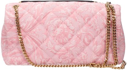 Versace Roze Stoffen Schoudertas