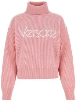 Versace Roze wollen trui - Stijlvol en comfortabel Versace , Pink , Dames - Xs,2Xs
