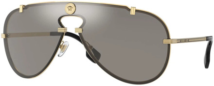 Versace Ruthenium/Grey Sunglasses Versace , Gray , Heren - 43 MM