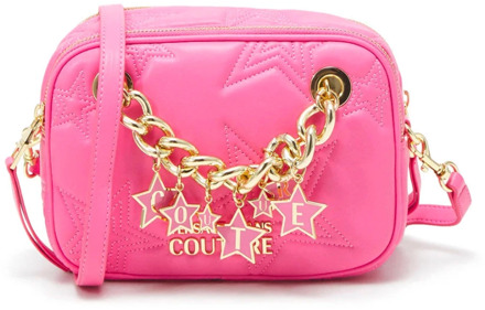 Versace Schoudertas Synthetisch Materiaal Zichtbaar Logo Versace , Pink , Dames - ONE Size