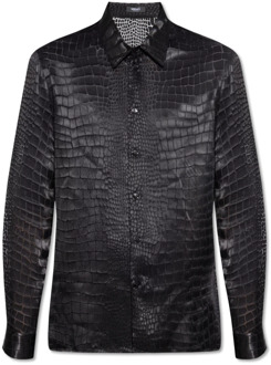 Versace Shirt met dierenmotief Versace , Black , Heren - S