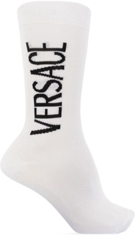 Versace Sokken met logo Versace , White , Heren - L,M,S