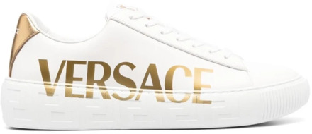 Versace Stijlvolle Leren Sneakers voor Mannen Versace , White , Heren - 41 Eu,42 Eu,44 Eu,43 Eu,40 EU