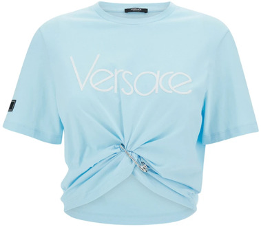 Versace Stijlvolle T-shirts en Polos Versace , Blue , Dames - M,S,Xs,2Xs