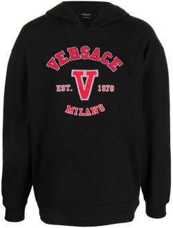 Versace Stijlvolle Zwarte Sweatshirt voor Mannen Versace , Black , Heren - Xl,M