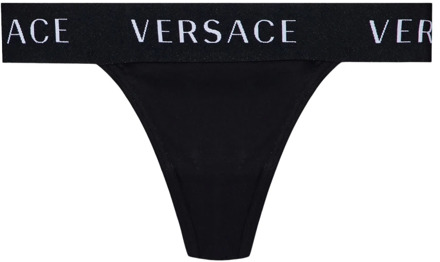 Versace String met logo Versace , Black , Dames - 2Xl,Xl,L,M,S
