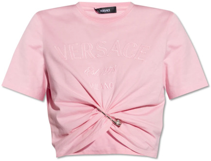Versace Top met logo Versace , Pink , Dames - S,Xs,2Xs