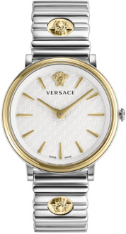 Versace V-Circle Roestvrijstalen Horloge Versace , Gray , Dames - ONE Size