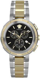 Versace V-Extreme PRO 46Mm Chrono Horloge Versace , Gray , Heren - ONE Size