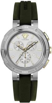 Versace V-Extreme PRO 46Mm Chrono Siliconen Armband Versace , Gray , Heren - ONE Size