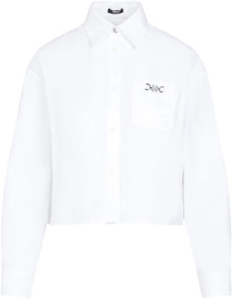 Versace Witte Katoenen Barok Shirt Versace , White , Dames - S,Xs