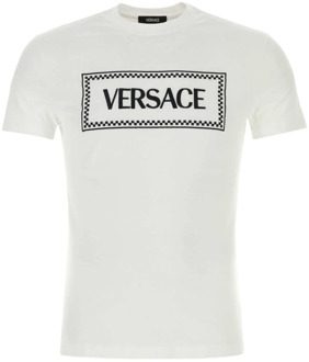 Versace Witte katoenen T-shirt Versace , White , Heren - Xl,L,M,S